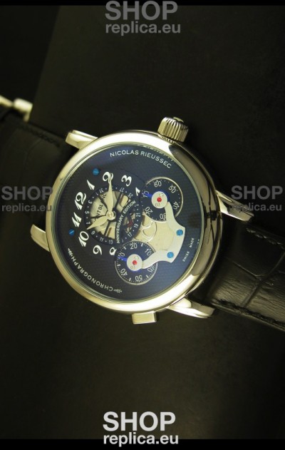 Mont Blanc Nicolas Riessec Stainless Steel Case in Black Dial