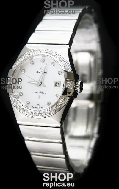 Omega Constellation Ladies Swiss Automatic Watch in White Dial - 1:1 Mirror Replica 