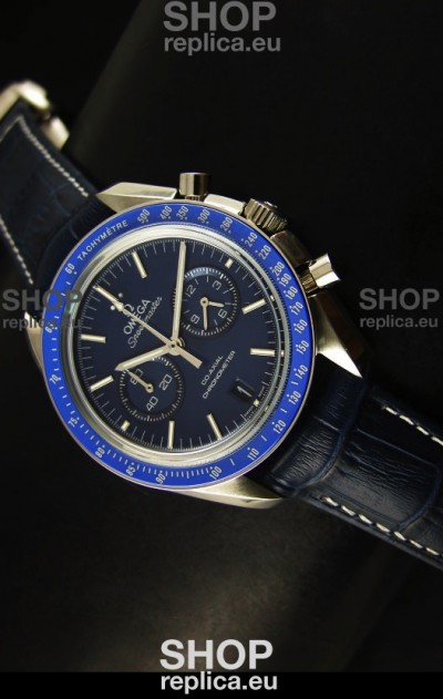 Omega Speedmaster Moon Watch Co-Axial Japanese Replica Watch Dark Blue Dial