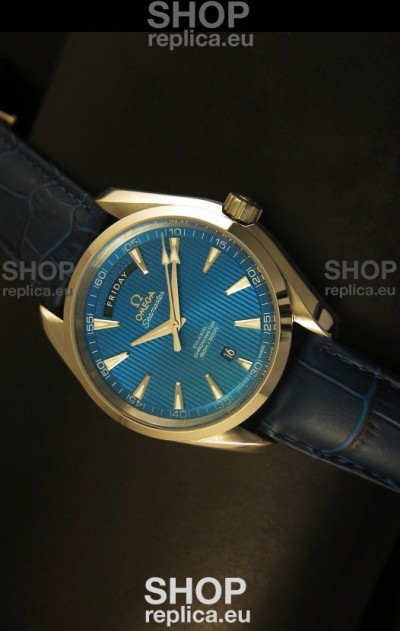 Omega Seamaster Aqua Terra Co-Axial Day Date Leather Swiss Watch