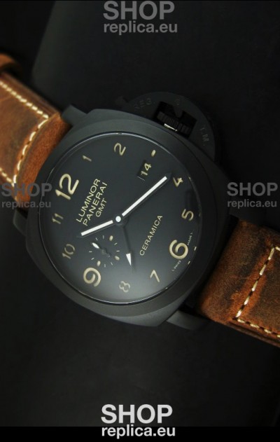 Panerai Luminor PAM441 GMT 1950 3 Days Power Reserve Swiss Watch in Ceramic Case