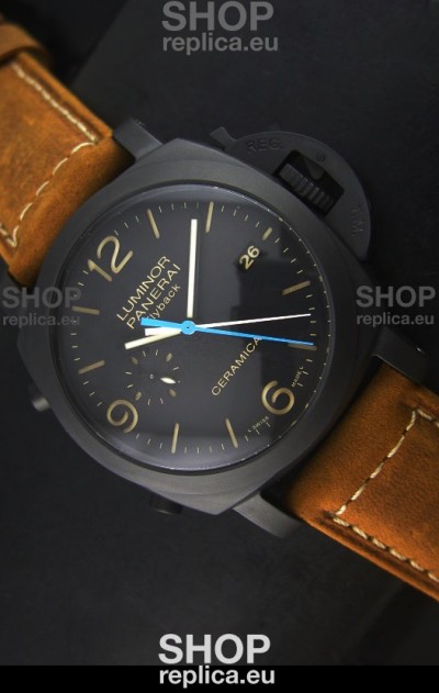 Panerai Luminor PAM00580 1950 3 Days Chrono Flyback Ceramica Watch P.9100 Movement