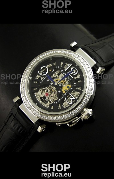 Cartier Ronde De Ladies Replica Watch in Decorated Skeleton Dial