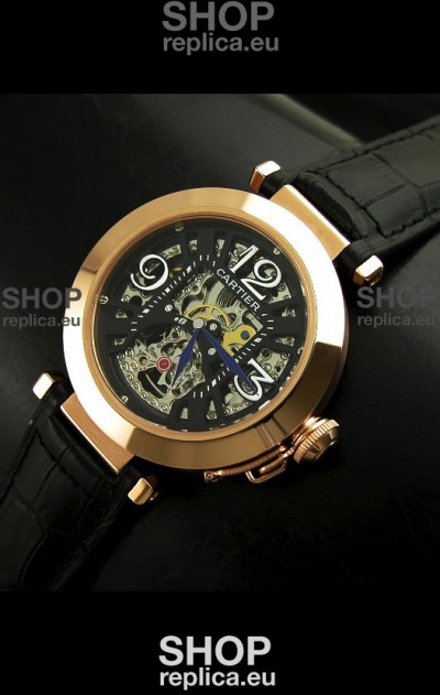 Cartier Ronde De Ladies Replica Watch in Decorated Skeleton Dial
