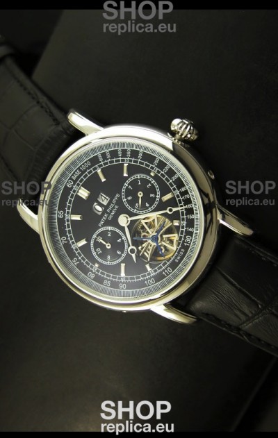 Patek Philippe Complications Tourbillon Japanese Replica Watch in Steel