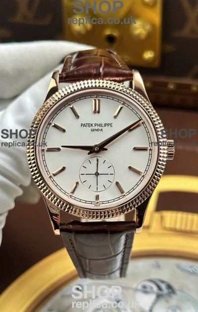 Patek Philippe Calatrava 6119G Rose Gold White Dial Super Clone Watch 