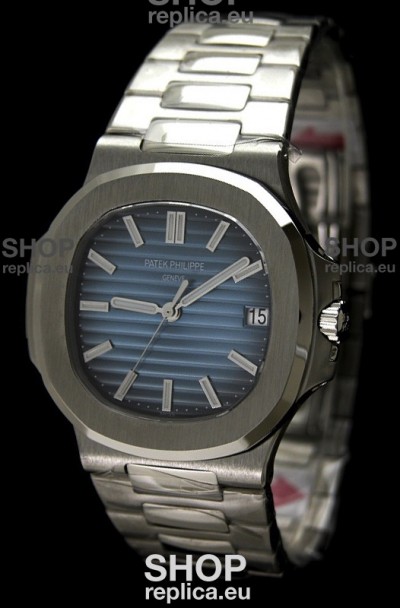 Patek Philippe Nautilus Jumbo Swiss Replica Watch in Blue Dial