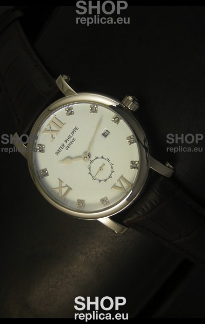 Patek Philippe Calatrava Stainless Steel Watch Diamonds Hour Markers