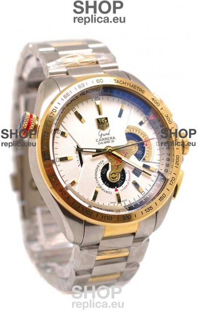 Tag Heuer Grand Carrera Calibre 36 Japanese Replica Two Tone Gold Watch