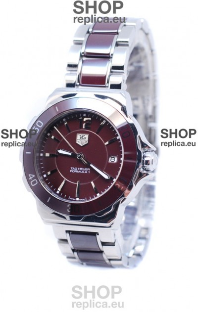Tag Heuer Formula 1 Quartz Brown Ceramic Bezel Steel Watch