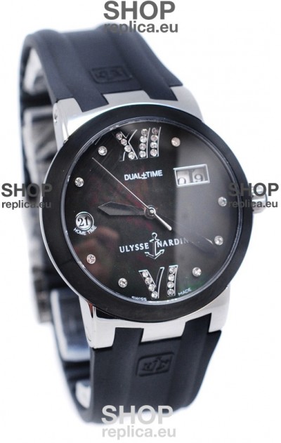 Ulysse Nardin Executive Dual Time Diamond Black Watch