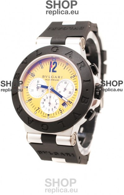 Bvlgari Aluminium Automatic Watch in Yellow Dial