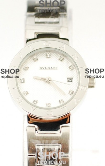 Bvlgari Quartz Japanese Steel Watch in White Dial