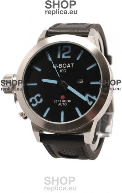 U-Boat Classico Japanese Replica Watch in Black Dial