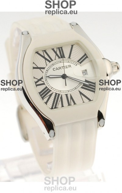 Cartier Roadster Japanese Replica Watch in White 
