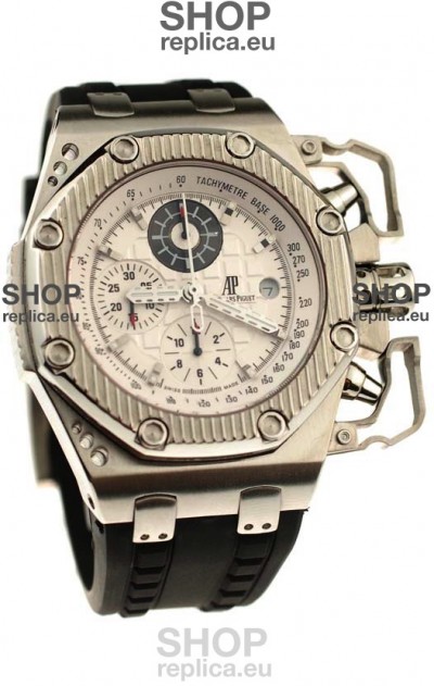 Audemars Piguet Royal Oak Offshore Survivor Swiss Chronograph Watch in White Dial