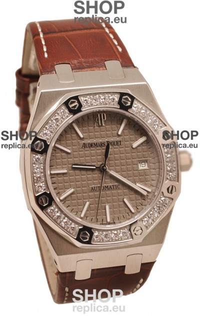 Audemars Piguet Royal Oak Steel Swiss Watch in Grey Dial