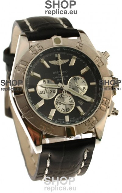 Breitling 1884 Chronometre Japanese Replica Watch in Black Dial