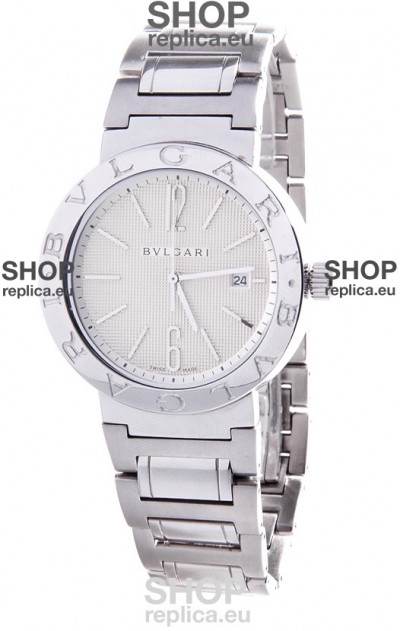 Bvlgari Quartz Japanese Replica Watch in Silver Dial