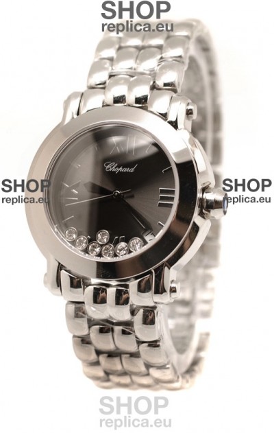 Chopard Happy Sport Swiss Ladies Steel Watch in Black Dial