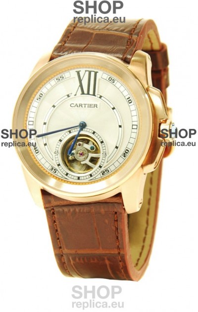 Calibre de Cartier Flying Tourbillon Japanese Replica Watch