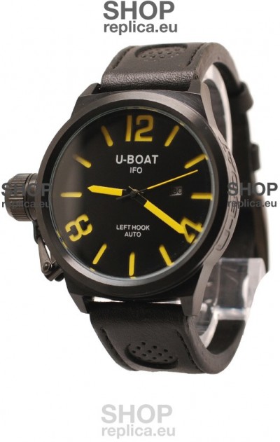 U-Boat Classico Japanese Replica PVD Watch in Yellow Markers