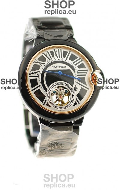 Ballon Bleu De Cartier flying Tourbillon Japanese Replica PVD Watch 