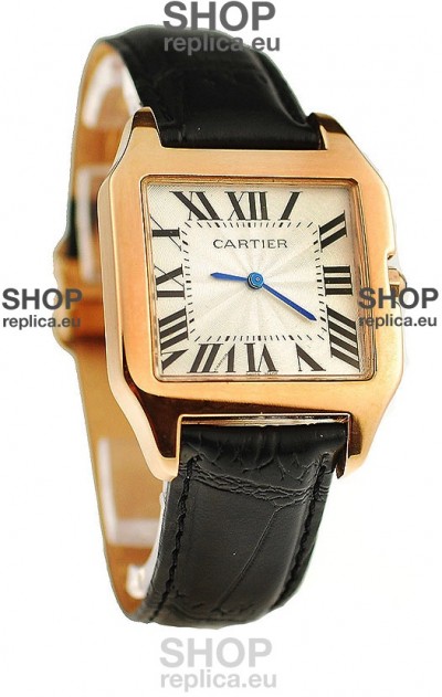 Cartier Santos 100 Ladies Japanese Replica Gold Watch