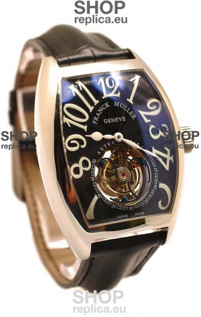 Franck Muller Aeternitas Tourbillon Swiss Replica Watch in Black Strap