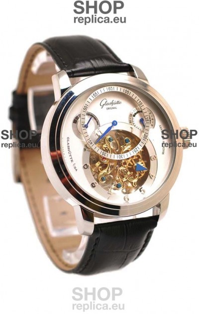 Glashutte Panaomatic Regulator Tourbillon Japanese Replica Steel Watch