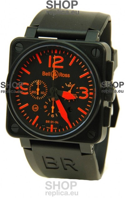 Bell and Ross BR01-94 Edition Swiss Replica Automatic Watch in Orange Markers