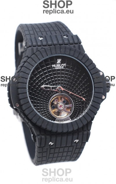Hublot Black Caviar Tourbillon Japanese Replica Watch