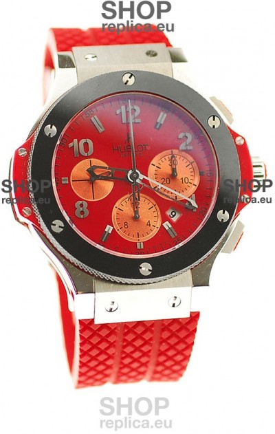 Hublot Big Bang Swiss Watch in Steel Case Ceramic Bezel