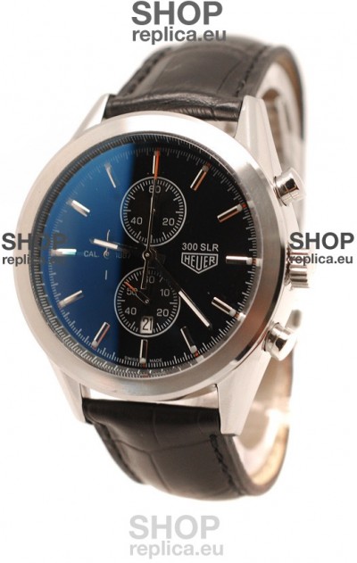 Tag Heuer Carrera Cal. 1887 Chronograph Japanese Watch in Black Strap