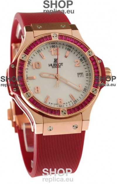 Hublot Gold Big Bang Red Tutti Fruitti Swiss Replica Quartz Watch