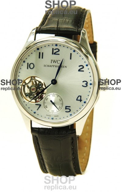 IWC Portuguese Tourbillon Swiss Replica Watch in Silver Dial