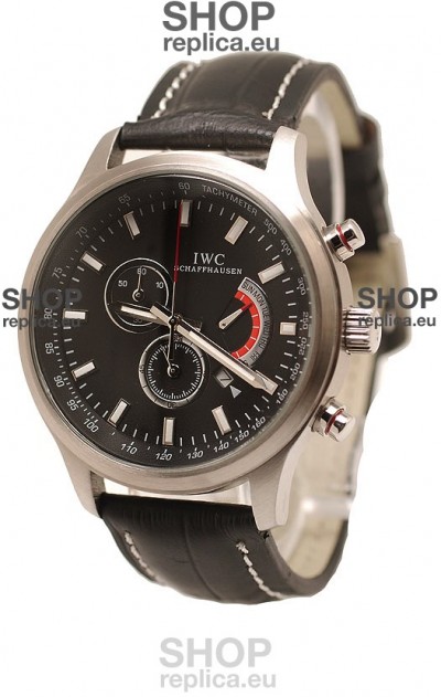 IWC Pilot Antoine de Saint Exupery Japanese Watch in Black Dial