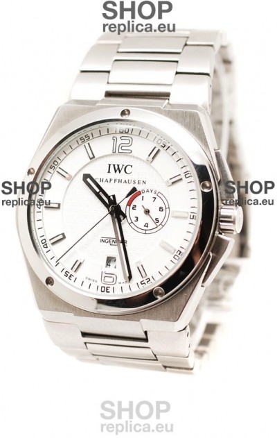 IWC Big Ingenieur Japanese Replica Steel Watch in White Dial