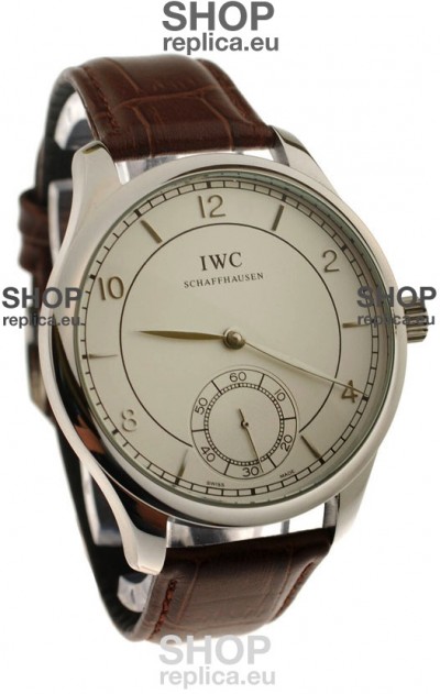 IWC Portugese Automatic Steel Watch in Brown Strap