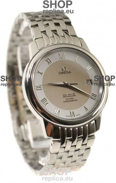 Omega Co-Axial Deville Japanese Steel Watch in Cream Dial
