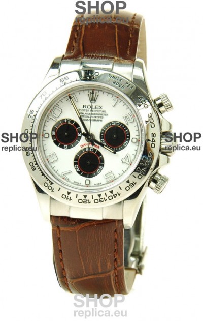 Rolex Daytona Cosmograph Swiss Replica Watch in White Dial