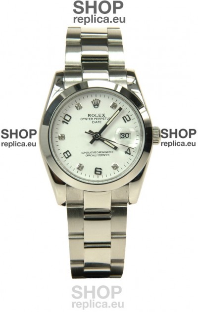 Rolex DateJust Mid-Sized Swiss Replica Silver Watch