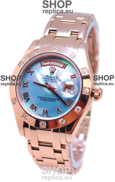 Rolex Day Date Blue Mother of Pearl Japanese Replica Watch