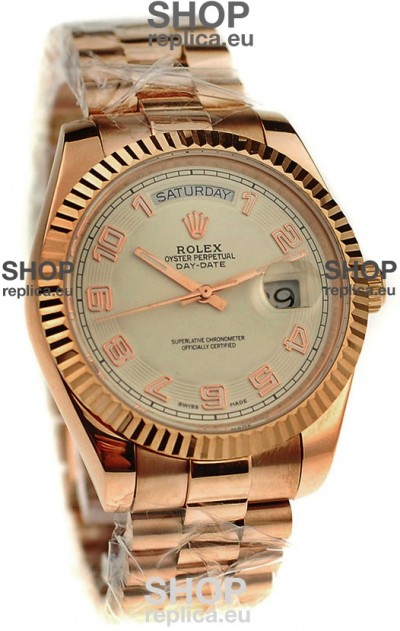 Rolex Day Date Pink Gold Japanese Replica Watch