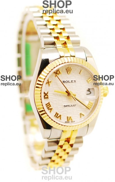 Rolex DateJust Mid-Sized Swiss Replica Two Tone Watch
