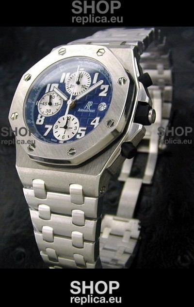 Audemars Piguet Royal Oak Watch in Blue Safari Dial - Secs hand 9 O Clock