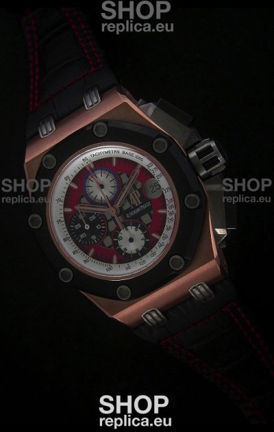Audemars Piguet Royal Oak Offshore Rubens Barrichello Pink Gold Watch - Secs hand 12 O clock