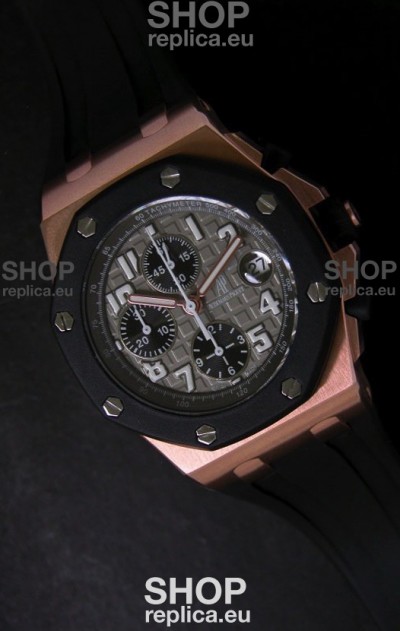 Audemars Piguet Royal Oak Offshore Swiss Watch in Grey Safari Dial - Secs hand 12 O clock