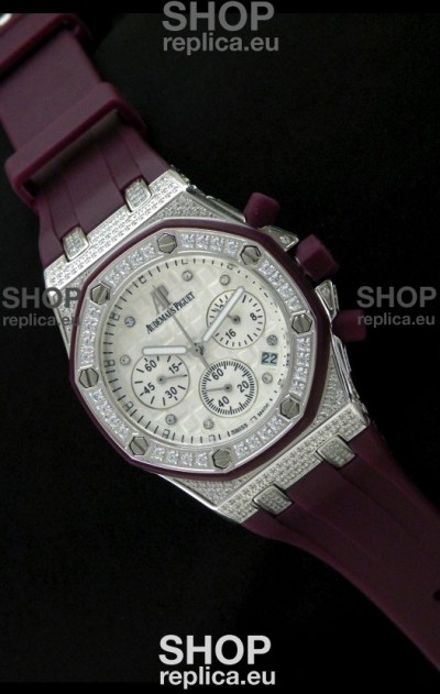 Audemars Piguet Royal Oak Ladies Alinghi Limited Edition Japanese Watch in Diamond Bezel