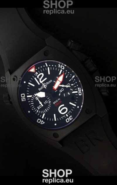 Bell and Ross BR-02 Tonneau Swiss Replica Watch in Black Dial